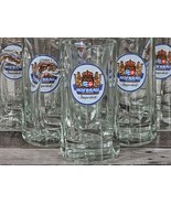 Lot Of Six German Hofbrau Bavaria Imported Clear Glass Beer Mug Stein Se... - £98.24 GBP