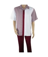 Men MONTIQUE 2pc Walking Leisure Suit Matching Set Short Sleeves 2211 Bu... - $83.66 CAD