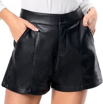 Designer  Black Cocktail Leather Stylish Women Pant 100%Genuine Wear Short Party - $103.50