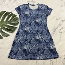 Uncivilized Womens Vintage Y2k Mini Dress Size L Blue Gray Rose Floral S... - £22.68 GBP