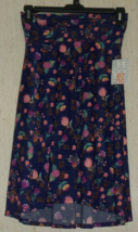 Nwt Womens Lu La Roe Azure Navy W/ Pretty Floral Pull On Knit Skirt Size Xs - £22.38 GBP