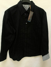Fabric by Blackburn 2XL Shirt Black Striped Long Sleeve Contrast Cuff Me... - £30.54 GBP
