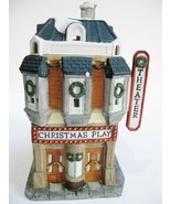 Vtg. Large Christmas Ceramic Barber Shop/Playhouse 2 sided Village Shop ... - £14.85 GBP