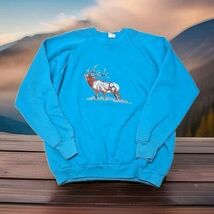 Fruit Of The Loom Vtg 80's Elk/Stag Crewneck Sweatshirt Unisex Sz XL USA... - $24.75