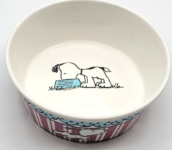 Peanuts Puppy Dog Kitty Cat Dish Bowl Gibson Overseas 5&quot; White Red - £22.46 GBP