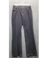 ZENA Pants Womens Size 12 Black Cotton Rhinestone Pockets Flat Front Wid... - $34.57 CAD