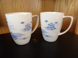 Corelle Square BLUE DIAMONDS Coffee, Tea, Mugs, Cups, - £8.20 GBP