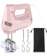 Electric Hand Mixer with Stainless Steel Whisk, Dough Hook Attachment an... - $28.73