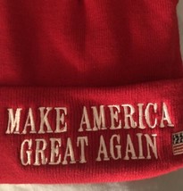 TRUMP RED MAGA BEANIE SKI CAP MAKE AMERICA GREAT AGAIN USA FLAG PRESIDEN... - $13.98