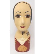 Vintage 14&quot; Tall Rosa Painted Plaster Millinery Mannequin Head CSA - £103.88 GBP