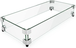 Gaspro 29 X 13 Inch Glass Wind Guard For Rectangular Fire Pit, Easy To Assemble - £72.69 GBP