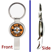 A&amp;W Root Beer retro soda Pendant or Keychain silver tone secret bottle o... - $12.47