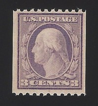 1917 3c George Washington, Coil Pair, Violet Scott 489 Mint F/VF LH - $7.98