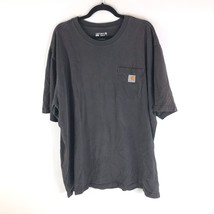 Carhartt Mens T Shirt Loose Fit Crew Neck Short Sleeve Pocket Gray 2XL - £9.84 GBP