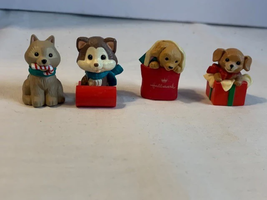 Hallmark Merry miniatures puppy figure set of 4 #1 - £14.95 GBP