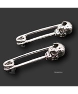 Skull Head Pendant Safety Pin Ornaments Charms Crafts DIY Skulls Punk 3 ... - $13.86