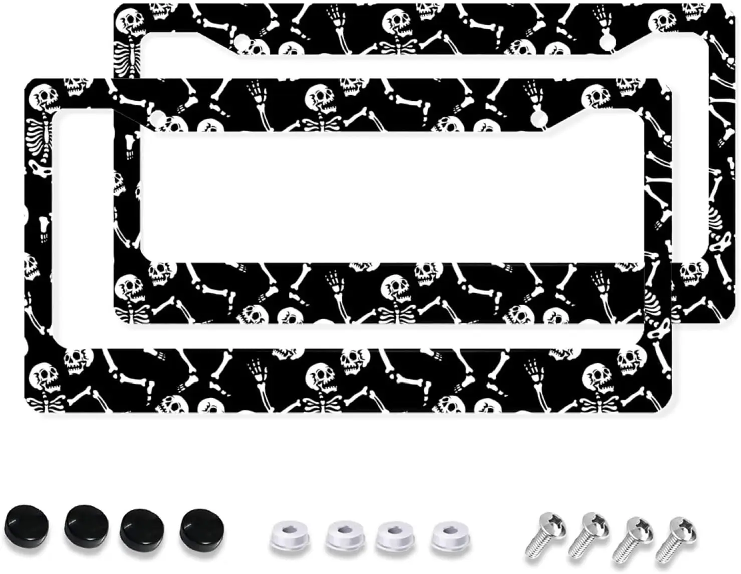 Skeleton Pattern Car License Plate Fe 2 Pack License Plate Holder with 2 Holes C - £69.91 GBP