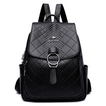 Fashion School Backpack for Women High Quality Leather Rucksack Large Capacity T - $49.43