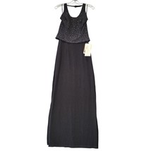 Jessica McClintock Women Dress Size 8 Black Stretch Formal Maxi Chic Sle... - £55.92 GBP