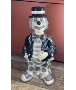 Vintage 1970s Paper Mache Clown Black And White Hobo Clown - $39.99