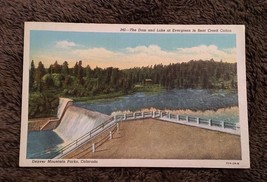Vintage Postcard Unposted 341 Dam &amp; Lake At Evergreen Bear Creek  Co Colorado - £0.75 GBP