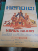 Great Vintage Movie 1962 Poster-21.5&quot; x 14.5&quot; ...HERO&#39;S ISLAND James Mas... - $15.43