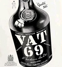 1952 Vat 69 Scotch Whiskey Advertisement Distillery Sphere UK Import HM2EE - €16,98 EUR