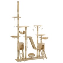 Cat Tree with Sisal Scratching Posts 230-250 cm Beige - £105.48 GBP