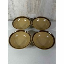 Vintage Hearthside Stoneware Brown Band Lot of 4 Cereal Bowls - £14.58 GBP