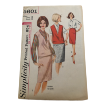 Simplicity Sewing Pattern 5601 Misses Blouse Top Slim Skirt 1960s Sz 14 UC VTG - £7.85 GBP