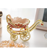 Red Baby Carriage Trinket Box Handmade by Keren Kopal &amp; Austrian Crystals - $96.48
