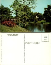 Mississippi Leland Deer Creek Red Flowers Trees Vintage Postcard - £7.56 GBP