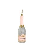 GLITTERED CHAMPAGNE CHRISTMAS TREE ORNAMENT 5.5&quot; Glass Bottle Retro Luxu... - €19,93 EUR
