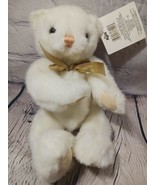 Vtg Russ Berrie Plush White &amp; Gold Bear Shimmers 10&quot; Damaged Tag Winter ... - £5.28 GBP