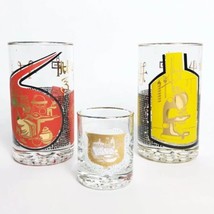 Vintage Apothecary Pharmacy Drinking Glasses &amp; Shot Glass Jigger 3 Piece Set - £29.20 GBP