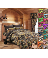 7 PC BLACK CAMO KING SIZE SET, COMFORTER SHEETS PILLOWCASES CAMOUFLAGE - £80.96 GBP