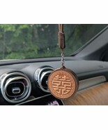 Handmade Wooden Double Happiness Round Ornament Wall Decor Chinese Chara... - $50.55 CAD