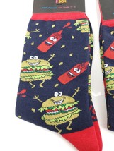 2 Pack Yo Sox Graphic Print Men&#39;s Crew Socks Burger Fast Food Size 7-12 - $24.75 CAD