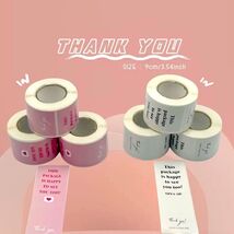 200 Total Thank You Stickers 100-Pink&amp;White 100-White&amp;Black - $9.49