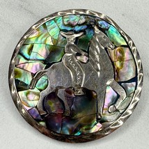 Vintage Mexico Sterling Silver 925 Signed MRM Horse Abalone Brooch Pin P... - £27.37 GBP