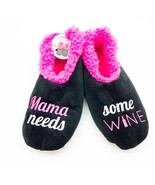 Snoozies Women&#39;s Mama Needs Some Wine Non Skid Soles Large 9/10 Black - $236.18 MXN