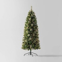 6&#39; Pre-Lit Slim Virginia Pine Artificial Christmas Tree Clear Lights - - £88.63 GBP
