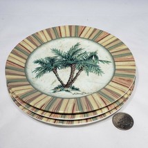 Set of 3 VTG Kathleen Denis Palm Trees Plate 6.5&quot; Santa Barbara Ceramic Design - £19.50 GBP