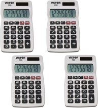 Victor 700 8-Digit Pocket Calculator, White, 4 Pack. Perfect, And Briefc... - £31.92 GBP