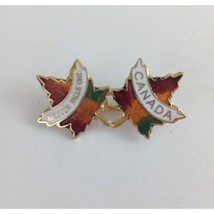 Vintage Nestor Falls Ontario Canada Fall Leaves Lapel Hat Pin - $8.42