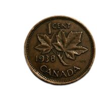 1938 Canada One Cent Penny Coin Circulated VG - $1.41
