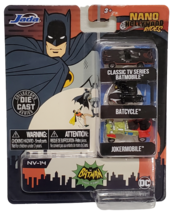 New Sealed Nano Hollywood Rides Batman Classic Tv Series Die Cast Car 3 Pack - $19.79