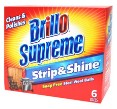 Brillo Supreme Strip and Shine Steel Wool Pads 6 Pack - £3.10 GBP