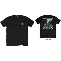 Black The Beatles Abbey Road &amp; Logo Official Tee T-Shirt Mens Unisex - £25.17 GBP