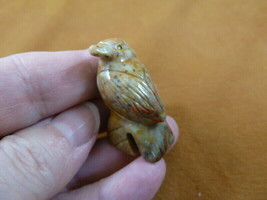 (y-BIR-SO-33) little tan SONGBIRD BIRD stone soapstone CARVING PERU love... - $8.59